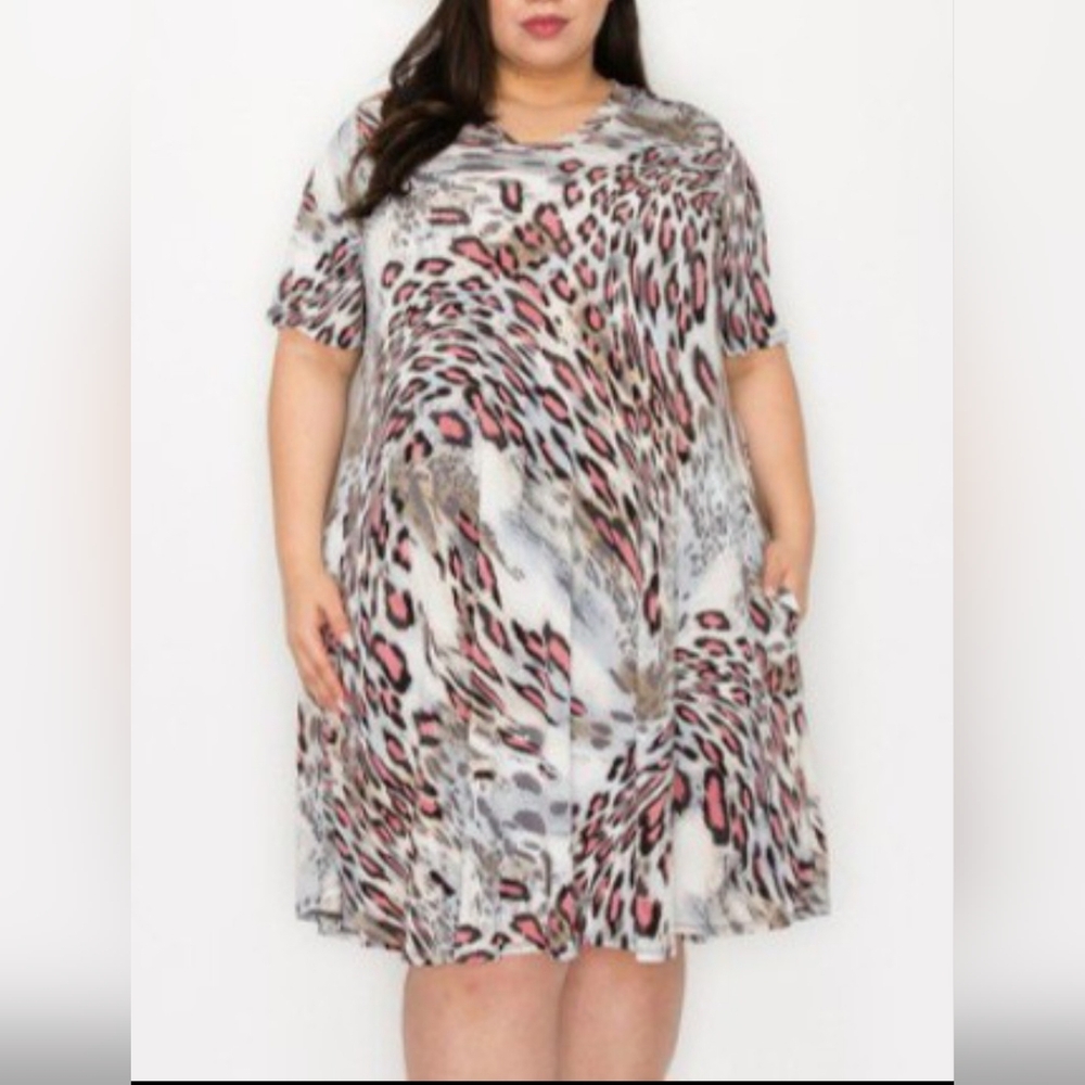 Zenana Plus Size Animal Print Size 3X Dress NWOT